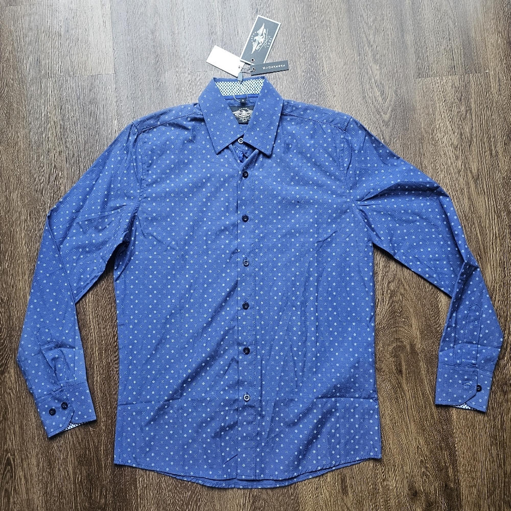 New with tagsMens S El General Camisa Blue Mens  Rodeo Cowboy Nfr Western Mexic